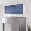Ver imagem 1 de Armário Aéreo 1 Porta Basculante Pérola Yescasa Branco/Azul