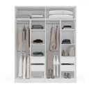 Ver imagem 3 de Guarda-roupa Casal Valência 4 Portas 4 Gavetas com Espelho Branco/cinza - Politorno