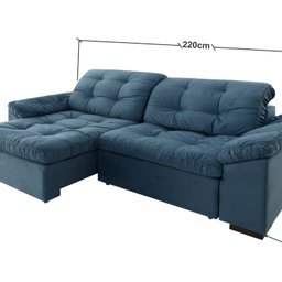 Sofá Retrátil e Reclinável 2 Lugares 220 Cm Pérola Veludo - 3
