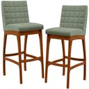 Ver imagem 1 de Kit 02 Banquetas Alta Para Cozinha Sala De Jantar Fixa Mila B04 Bouclê Oliva - Lyam Decor