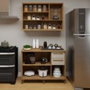 Ver imagem 3 de Cozinha Modulada Torino com Balão 3 Portas e Armáreo Aéreo com Nicho Bege/Cinamomo/Off White