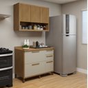 Ver imagem 4 de Cozinha Modulada Torino com Balão 3 Portas e Armáreo Aéreo com Nicho Bege/Cinamomo/Off White