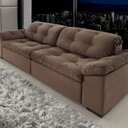 Ver imagem 1 de Sofá Retrátil e Reclinável 2 Lugares 220 cm Pérola Veludo Marrom