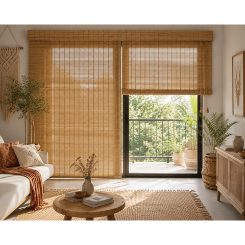 Persiana Pronta Rolô Bambu 240LARG X 140ALT Natural (2 Pçs)