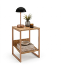 Ver imagem 2 de Mesa Cabeceira de Cama Criado Industrial Base de Ferro Cobre Tampo Canela