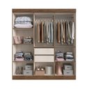 Ver imagem 2 de Guarda-Roupa New Xangai 6 Portas 2 Gavetas Internas Bege/Off White/Nogueira
