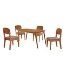 Ver imagem 2 de Mesa de Jantar Copper 120cm Tampo Mdf com 4 Cadeiras Moderna Linho Capuccino/naturale/naturale