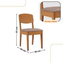 Ver imagem 4 de Mesa de Jantar Copper 120cm Tampo Mdf com 4 Cadeiras Moderna Linho Capuccino/naturale/naturale