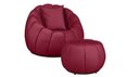 Ver imagem 2 de Kit Poltrona Giratória Concha C/ Puff + Almofada Veludo Vermelho - Londrilar