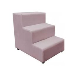 Escada Escadinha Pet Cachorro 3 Degraus Rampa Suede Grace:rosê - 1
