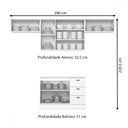 Ver imagem 4 de Cozinha Completa Americana 7 Portas 3 Gavetas 100% Mdf Branco Hp - Henn