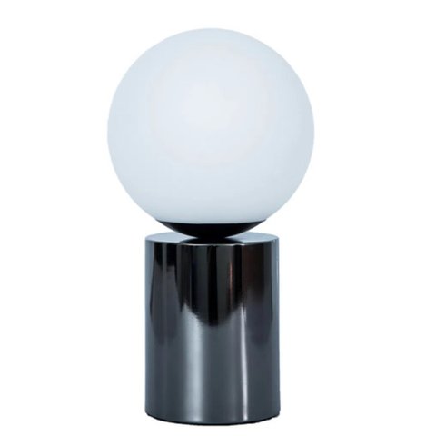Abajur OY Cromo Preto e Branco GL017B