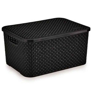 Cesto Organizador Rattan Preto Tam. G Ref.069/p Nitron