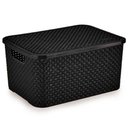Ver imagem 1 de Cesto Organizador Rattan Preto Tam. G Ref.069/p Nitron