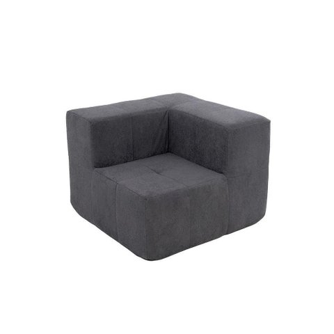 Sofá Modular Boucle Titanio 1 Lugar Fixo 86cm Cinza Kappesberg
