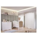 Ver imagem 1 de Quarto de Bebê 3 Peças com Berço Capitonê Cômoda 4 Gavetas e Guarda Roup. 4 Pts 4 Gavetas Aquarella Branco