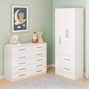 Ver imagem 1 de Quarto Infantil com Cômoda 10 Gavetas e Guarda-Roupa 3 Portas e 2 Gavetas Ninho Branco