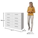 Ver imagem 3 de Quarto Infantil com Cômoda 10 Gavetas e Guarda-Roupa 3 Portas e 2 Gavetas Ninho Branco