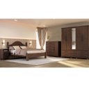 Ver imagem 7 de Conjunto Quarto Ouro: Guarda-Roupa 5 Portas, Cama Casal, Cômoda Sapateira e 2 Mesas Cabeceiras Café 