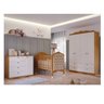 Quarto de Bebê 3 Peças com Berço Capitonê Cômoda 4 Gavetas e Guarda-roupa 4 Pts 4 Gavetas Aquarella - 1