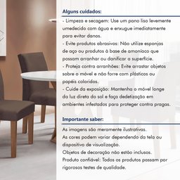 Conjunto Mesa Barcelona 100cmx100cm 4 Cadeiras Espanha Tampo Slim Plus Redondo Vidro Yescasa - 13