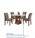 Ver mais imagens de Conjunto Sala de Jantar Mesa Redonda 4 Cadeiras Vidro Barcelona Yescasa Chocolate/Off White/Veludo Bege