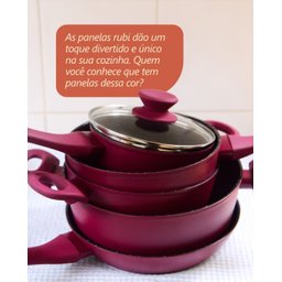 Frigideira Revestimento Cerâmico 22cm Antiaderente Fundo Triplo de Indução Mimo Style Rubi Cook - 6