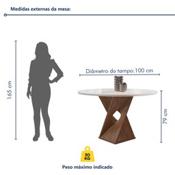 Conjunto Mesa Barcelona 100cmx100cm 4 Cadeiras Espanha Tampo Slim Plus Redondo Vidro Yescasa - 9