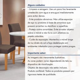 Conjunto Mesa Barcelona 100cmx100cm 4 Cadeiras Espanha Tampo Slim Plus Redondo Vidro Yescasa - 13