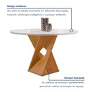 Ver imagem 3 de Conjunto Sala de Jantar Mesa Redonda 4 Cadeiras Vidro Barcelona Yescasa Cinamomo/Off White/Veludo Bege