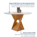 Ver imagem 2 de Conjunto Sala de Jantar Mesa Redonda 4 Cadeiras Vidro Barcelona Yescasa Cinamomo/Off White/Veludo Bege
