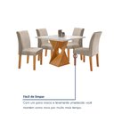 Ver mais imagens de Conjunto Sala de Jantar Mesa Redonda 4 Cadeiras Vidro Barcelona Yescasa Cinamomo/Off White/Veludo Bege