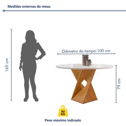 Conjunto Mesa Barcelona 100cmx100cm 4 Cadeiras Espanha Tampo Slim Plus Redondo Vidro Yescasa - 9