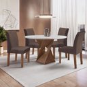 Ver imagem 1 de Conjunto Mesa Barcelona 100cm com 4 Cadeiras Espanha Tampo Slim Plus Redondo Yescasa