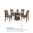 Ver mais imagens de Conjunto Sala de Jantar Mesa Redonda 4 Cadeiras MDF Barcelona Yescasa Chocolate/Off White/Veludo Bege