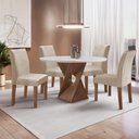 Ver imagem 1 de Conjunto Mesa Barcelona 100cm com 4 Cadeiras Espanha Tampo Slim Plus Redondo Yescasa