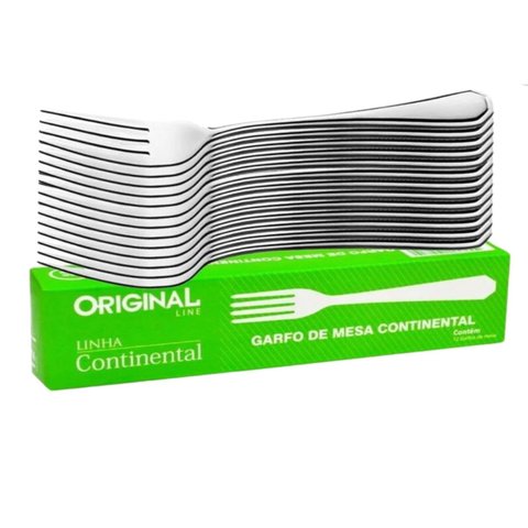 Kit c/36 Garfo Mesa Metal Inox Line Continental Restaurante