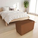 Ver imagem 1 de Recamier Puff Baú Organizador no Boucle com Cinto Caramelo:terracota