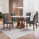 Ver imagem 1 de Conjunto Mesa Barcelona 100cm com 4 Cadeiras Espanha Tampo Slim Plus Redondo Yescasa