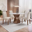 Ver imagem 1 de Conjunto Mesa Barcelona 100cmx100cm 4 Cadeiras Espanha Tampo Slim Plus Redondo Yescasa