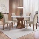 Ver imagem 1 de Conjunto Mesa Barcelona 100cm com 4 Cadeiras Espanha Tampo Slim Plus Redondo Yescasa
