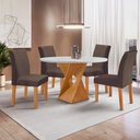 Ver imagem 1 de Conjunto Mesa Barcelona 100cm com 4 Cadeiras Espanha Tampo Slim Plus Redondo Yescasa