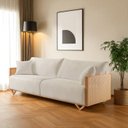 Ver imagem 1 de Sofá Fixo Arthur 4 Lugares Luxo 2,50m Castellar Móbile Branco Corino Off White
