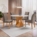 Ver imagem 1 de Conjunto Mesa Barcelona 100cmx100cm 4 Cadeiras Espanha Tampo Slim Plus Redondo Yescasa