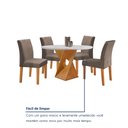 Ver mais imagens de Conjunto Sala de Jantar Mesa Redonda 4 Cadeiras Tampo de MDF Barcelona Yescasa Cinamomo/Off White/Bege