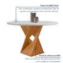Ver imagem 2 de Conjunto Sala de Jantar Mesa Redonda 4 Cadeiras Tampo de MDF Barcelona Yescasa Cinamomo/Off White/Bege