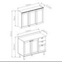 Ver imagem 4 de Cozinha Compacta 2PÇS 5 Pts 3 Gav Iluminata Verde Mint/Ebano