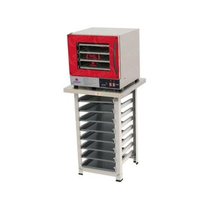 Kit - Forno Turbo Prp-004 Plus Digital 127v Vermelho + Bancada Mes-004 + 8 Assadeiras - Progás 127v
