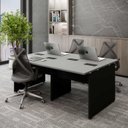 Ver imagem 1 de Plataforma de Trabalho 4 Lugares 1,80m X 1,20m Pé Painel F5 Cor:cinza Sagrado com Preto