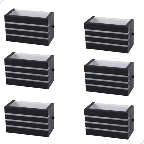 Kit com 6 Arandelas Frisada de 15cm:preto